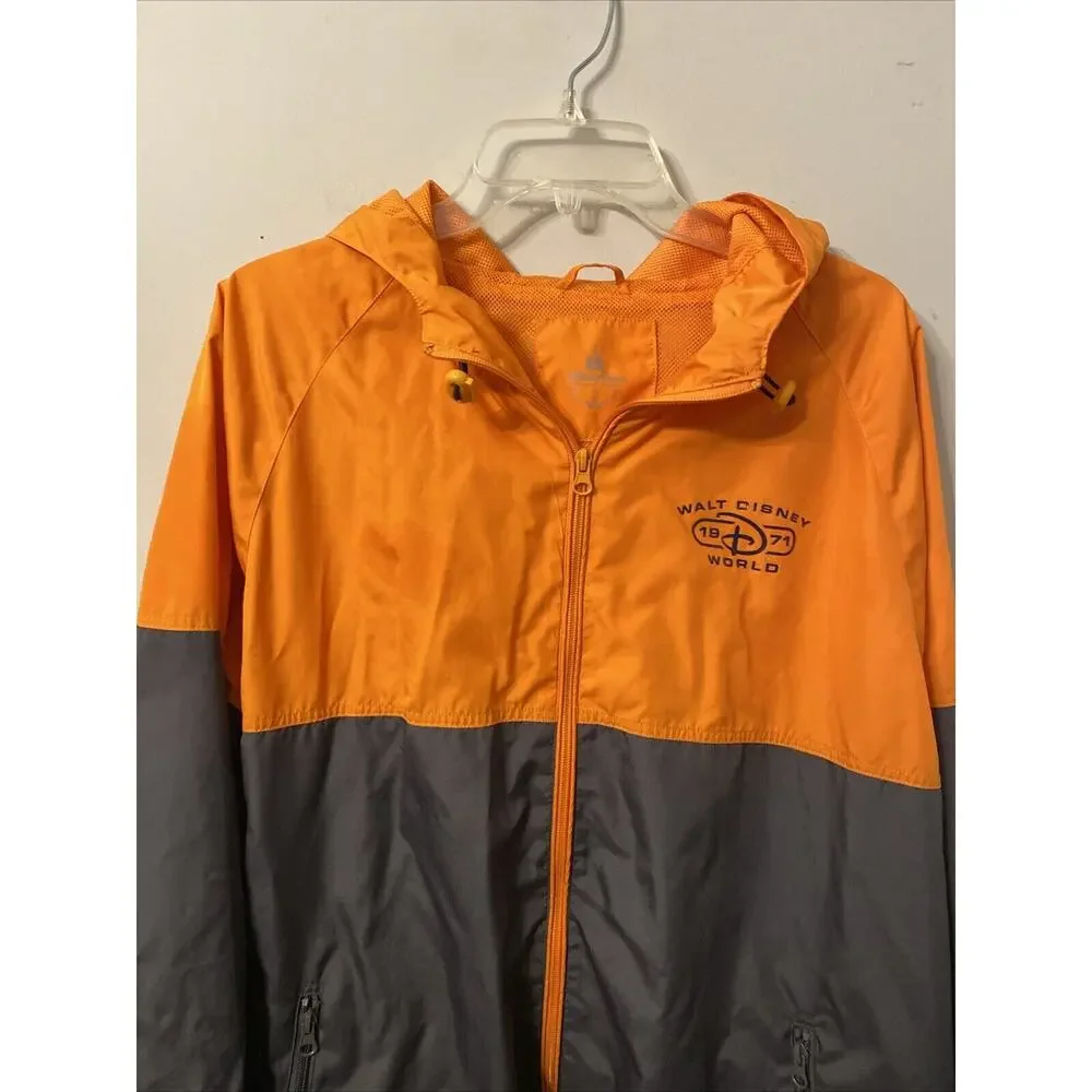 Disney Parks Walt Disney 1971 World Orange/ Gray Windbreaker Jacket Size Large - Picture 4 of 7